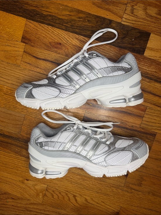 adidas Originals Shoes - adidas Originals Silver and White Women's Athletic Sneakers